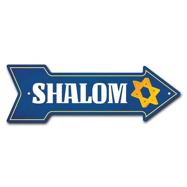 Shalom Arrow Sign Funny Home Decor 24in Wide